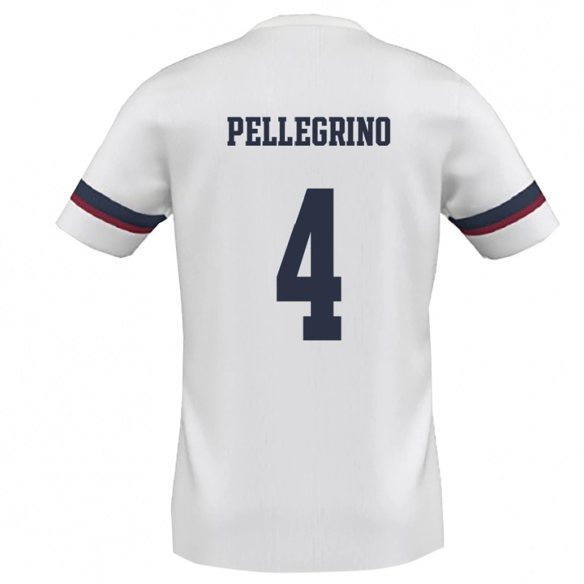 Danxen Criança Camisola Francesco Pellegrino #4 Branco Vermelho Alternativa 2025/26 Camisa
