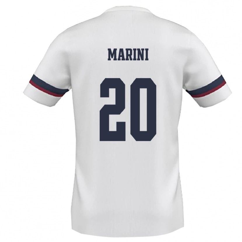 Danxen Criança Camisola Alfredo Marini #20 Branco Vermelho Alternativa 2025/26 Camisa