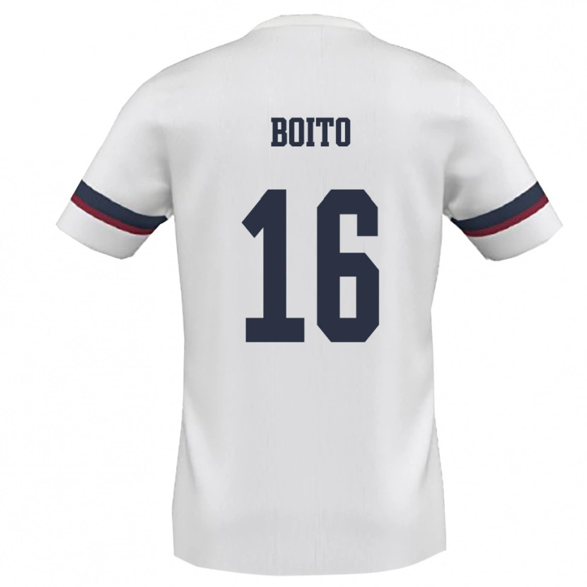 Danxen Criança Camisola Lucio Boito #16 Branco Vermelho Alternativa 2025/26 Camisa