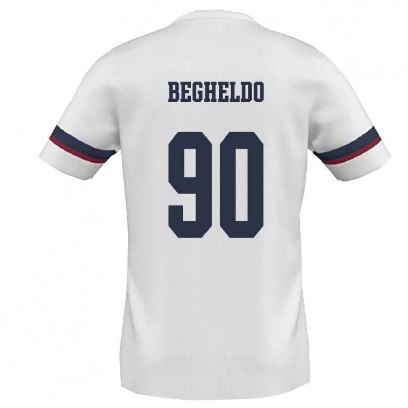 Danxen Criança Camisola Gianmarco Begheldo #90 Branco Vermelho Alternativa 2025/26 Camisa