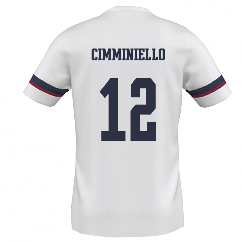 Danxen Criança Camisola Leon Cimminiello #12 Branco Vermelho Alternativa 2025/26 Camisa