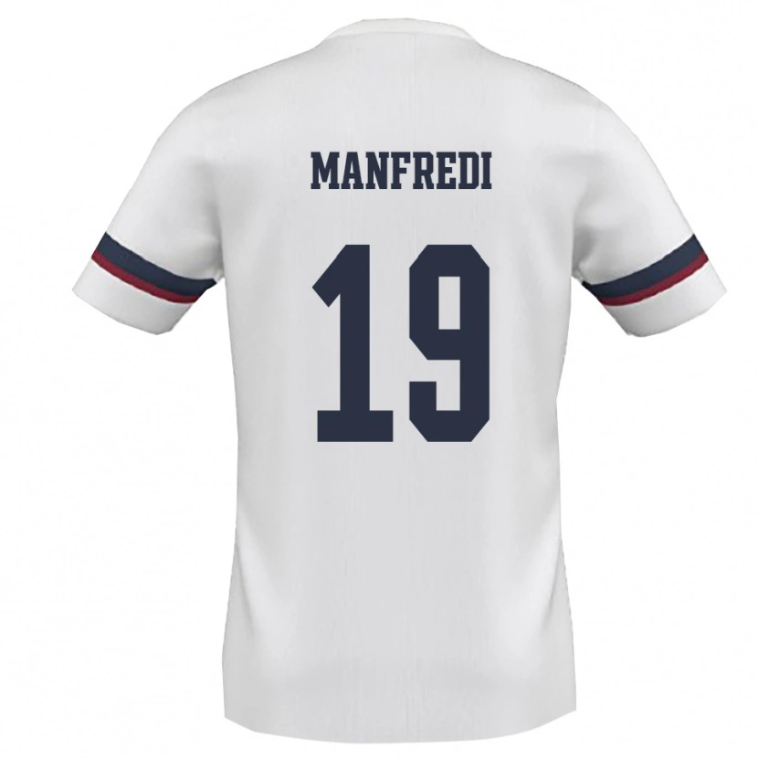 Danxen Criança Camisola Antonio Manfredi #19 Branco Vermelho Alternativa 2025/26 Camisa