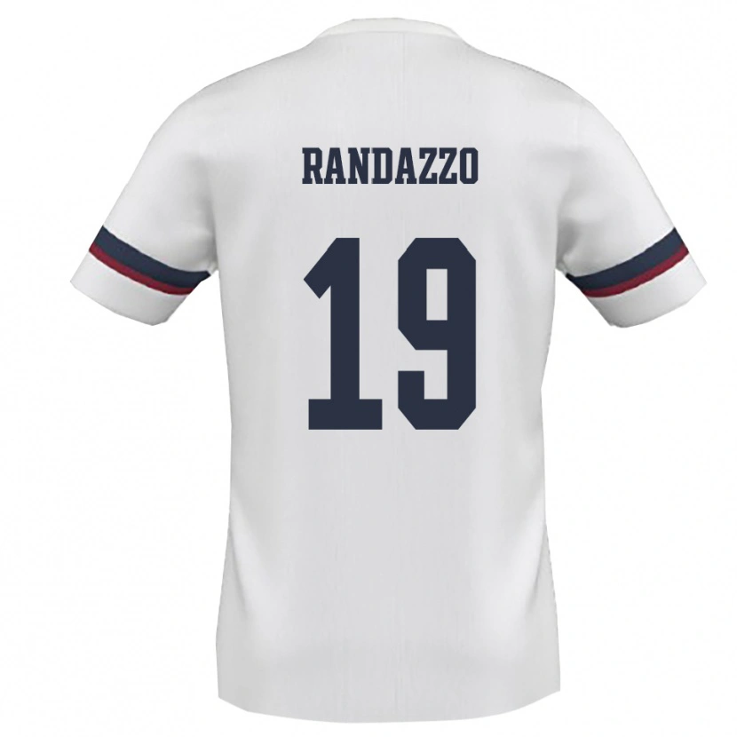 Danxen Criança Camisola Alessandro Randazzo #19 Branco Vermelho Alternativa 2025/26 Camisa