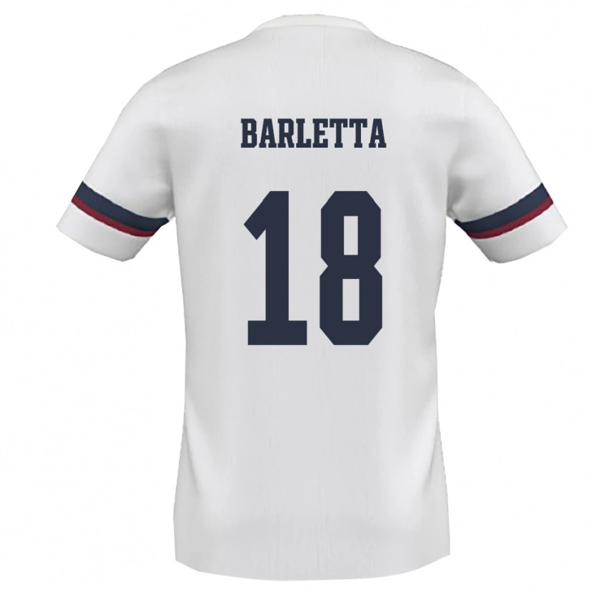 Danxen Criança Camisola Emanuele Barletta #18 Branco Vermelho Alternativa 2025/26 Camisa