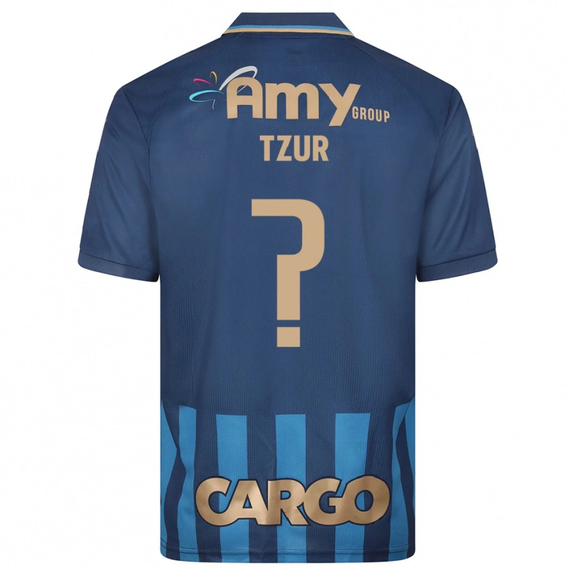 Danxen Criança Camisola Amit Tzur #0 Azul Marinho Alternativa 2025/26 Camisa