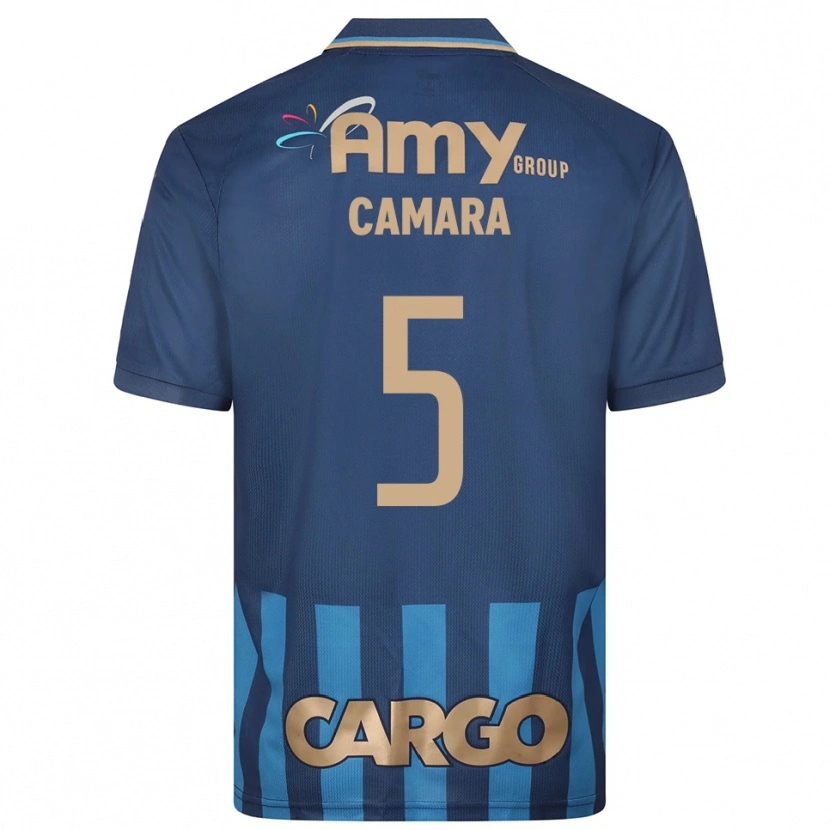 Danxen Criança Camisola Mohamed Camara #5 Azul Marinho Alternativa 2025/26 Camisa