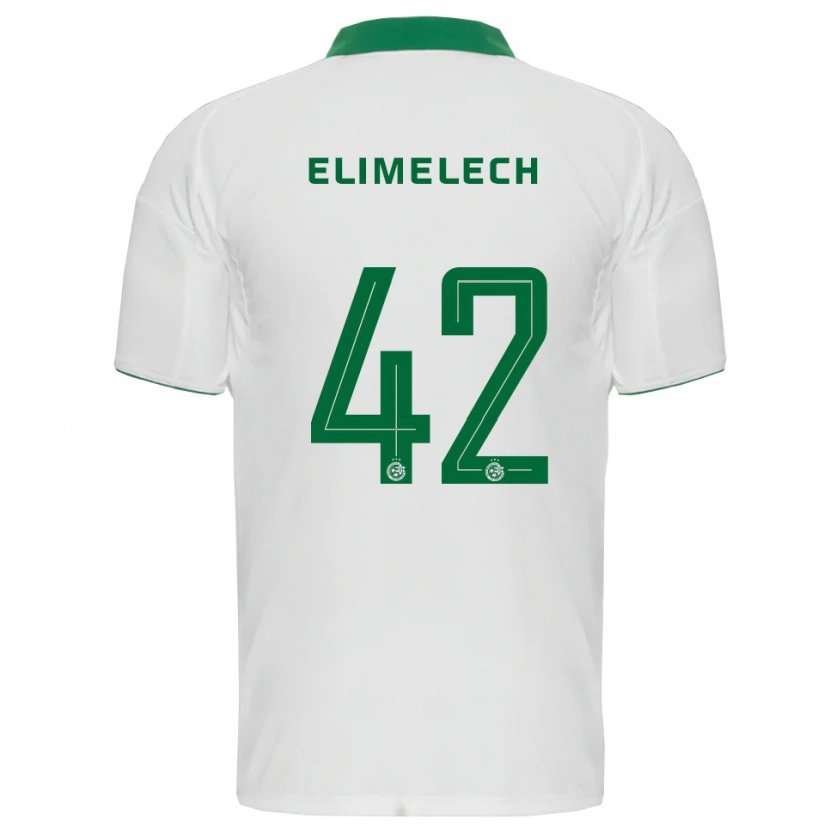Danxen Criança Camisola Roey Elimelech #42 Branco Verde Alternativa 2025/26 Camisa
