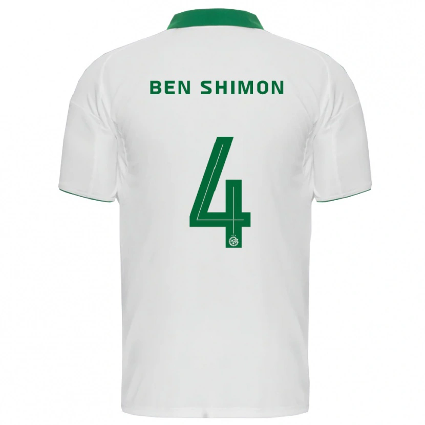 Danxen Criança Camisola Elad Ben Shimon #4 Branco Verde Alternativa 2025/26 Camisa
