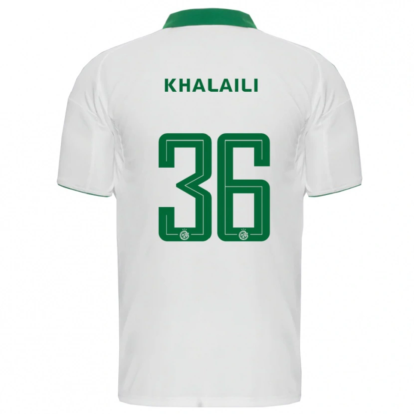 Danxen Criança Camisola Iyad Khalaili #36 Branco Verde Alternativa 2025/26 Camisa