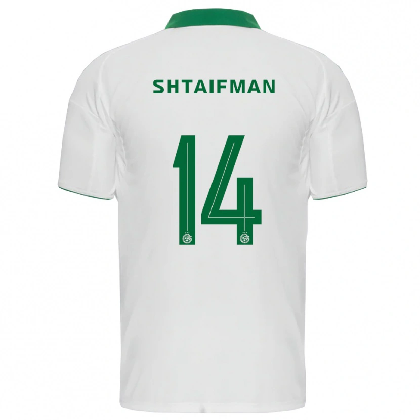 Danxen Criança Camisola Noam Shtaifman #14 Branco Verde Alternativa 2025/26 Camisa