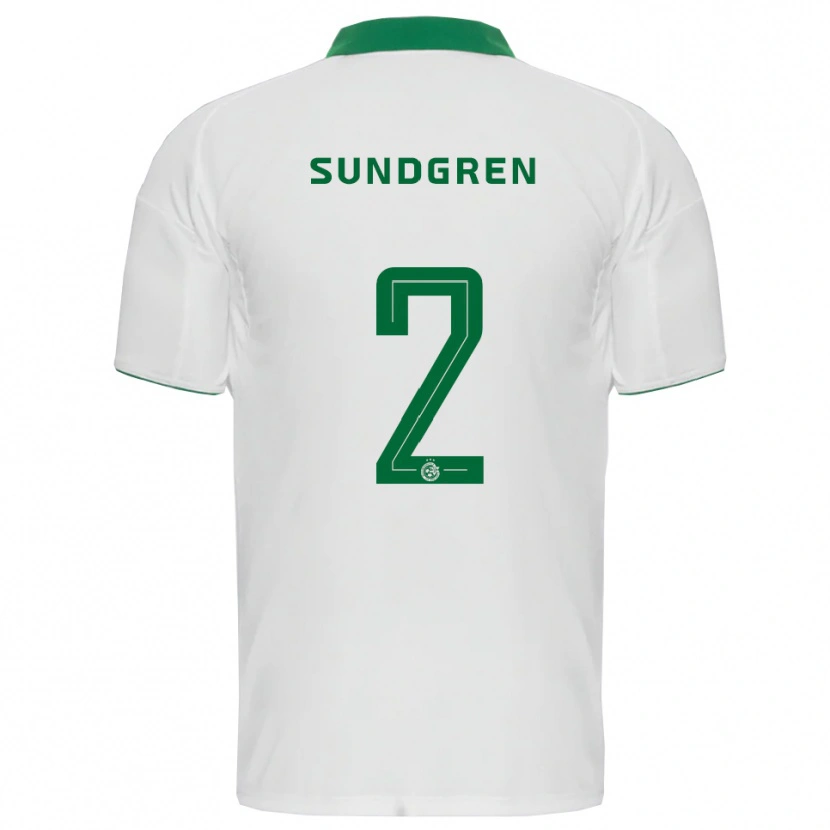 Danxen Criança Camisola Daniel Sundgren #2 Branco Verde Alternativa 2025/26 Camisa