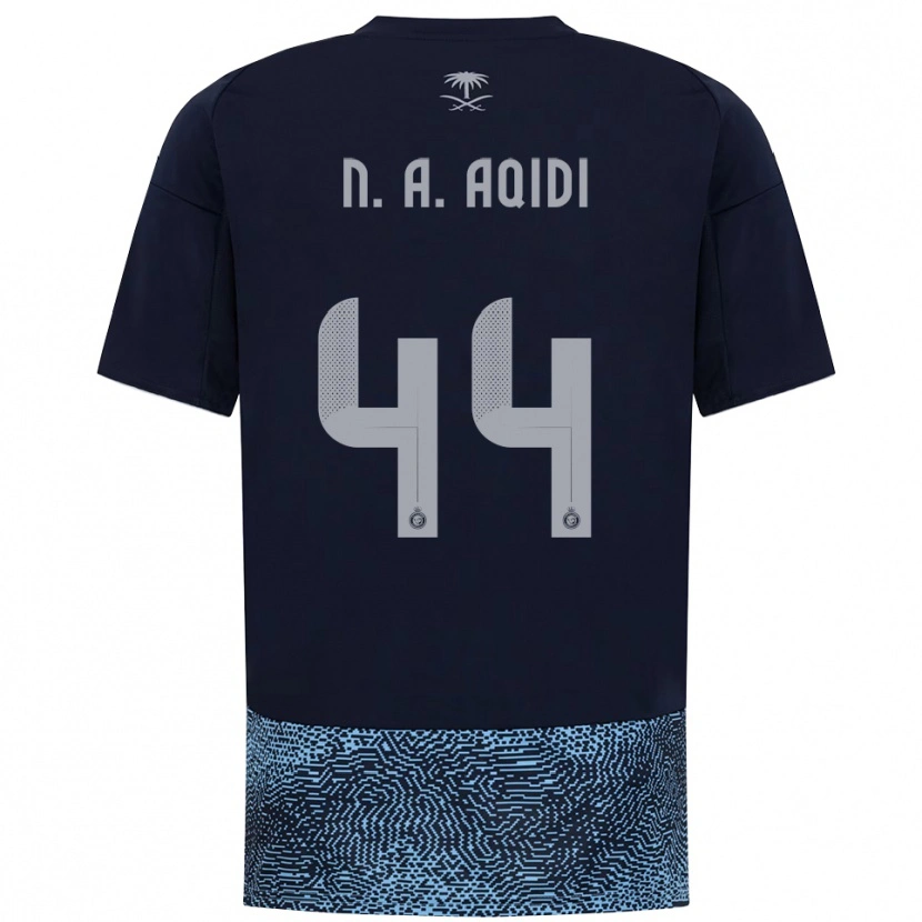 Danxen Criança Camisola Nawaf Al-Aqidi #44 Marinho Azul Celeste Alternativa 2025/26 Camisa