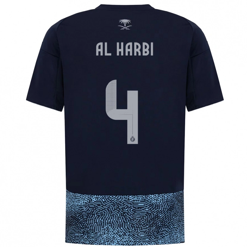 Danxen Criança Camisola Fay Al-Harbi #4 Marinho Azul Celeste Alternativa 2025/26 Camisa