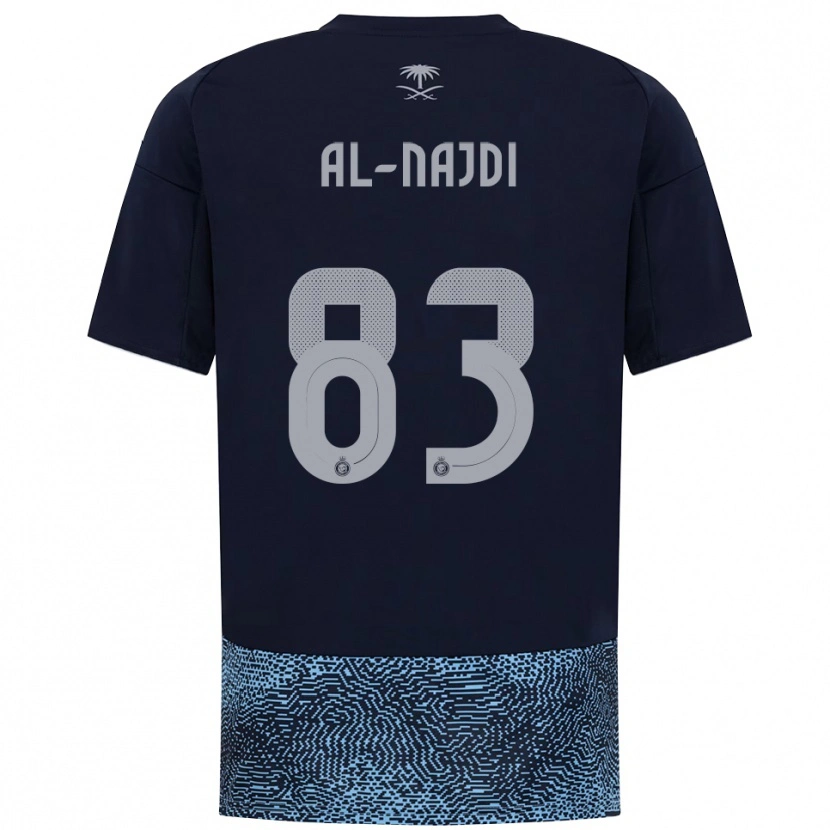 Danxen Criança Camisola Salem Al-Najdi #83 Marinho Azul Celeste Alternativa 2025/26 Camisa