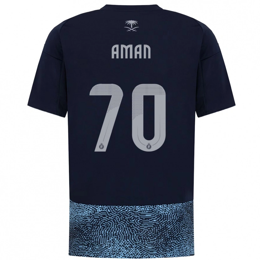 Danxen Criança Camisola Awad Aman #70 Marinho Azul Celeste Alternativa 2025/26 Camisa