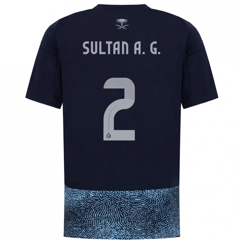 Danxen Criança Camisola Sultan Al-Ghannam #2 Marinho Azul Celeste Alternativa 2025/26 Camisa
