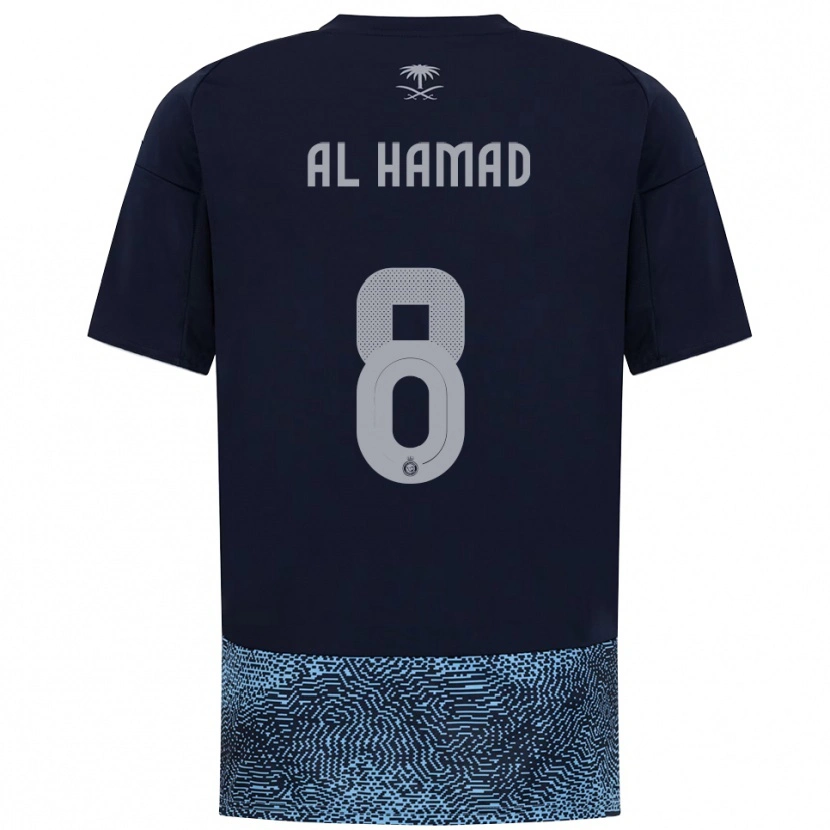Danxen Criança Camisola Sara Al-Hamad #8 Marinho Azul Celeste Alternativa 2025/26 Camisa