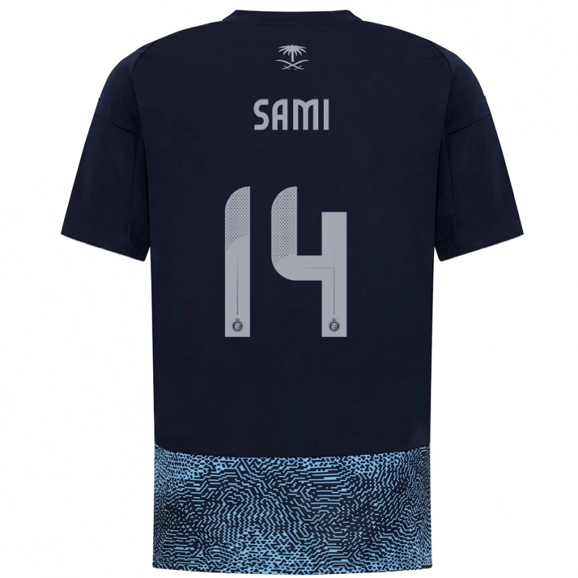 Danxen Criança Camisola Sami Al-Najei #14 Marinho Azul Celeste Alternativa 2025/26 Camisa