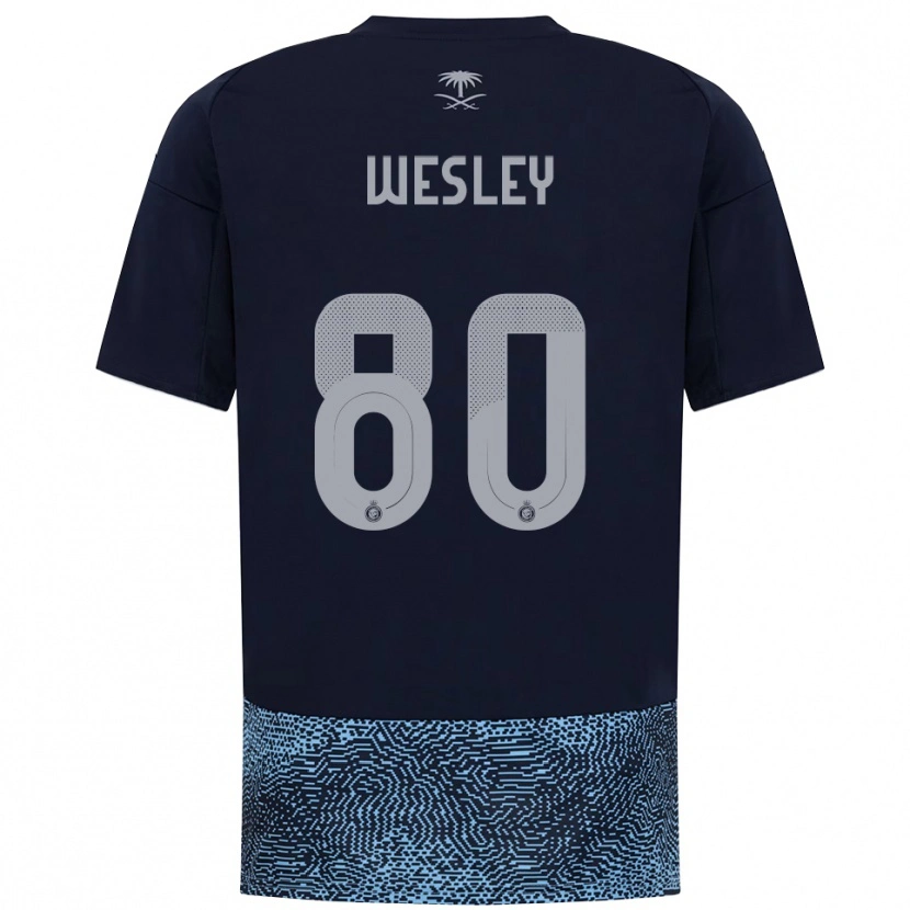 Danxen Criança Camisola Wesley #80 Marinho Azul Celeste Alternativa 2025/26 Camisa