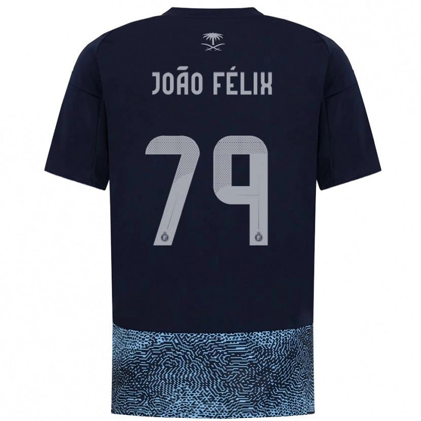 Danxen Criança Camisola João Félix #79 Marinho Azul Celeste Alternativa 2025/26 Camisa