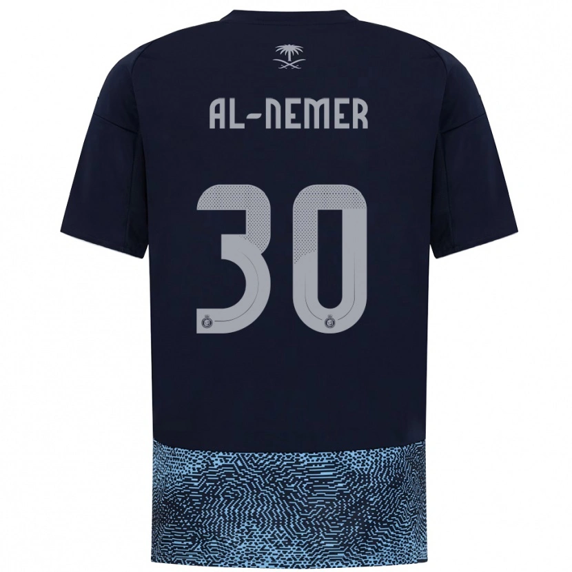 Danxen Criança Camisola Meshari Al-Nemer #30 Marinho Azul Celeste Alternativa 2025/26 Camisa