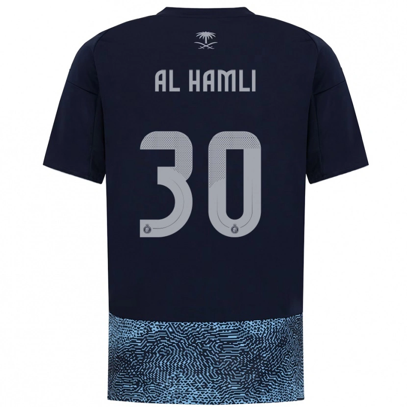 Danxen Criança Camisola Noura Al-Hamli #30 Marinho Azul Celeste Alternativa 2025/26 Camisa