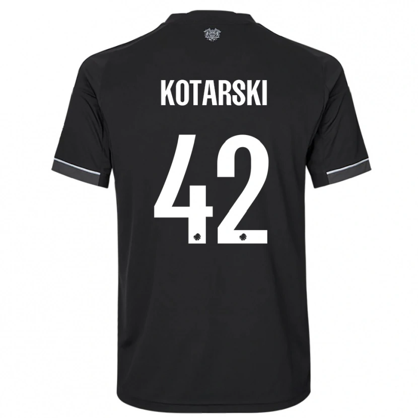 Danxen Criança Camisola Dominik Kotarski #42 Preto Branco Alternativa 2025/26 Camisa