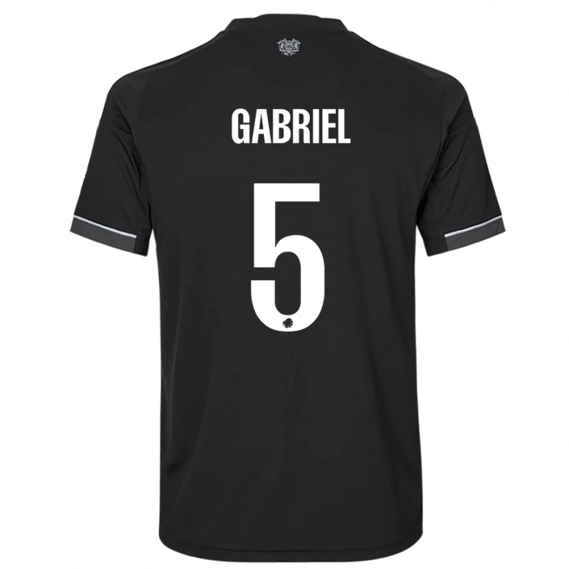Danxen Criança Camisola Gabriel Pereira #5 Preto Branco Alternativa 2025/26 Camisa
