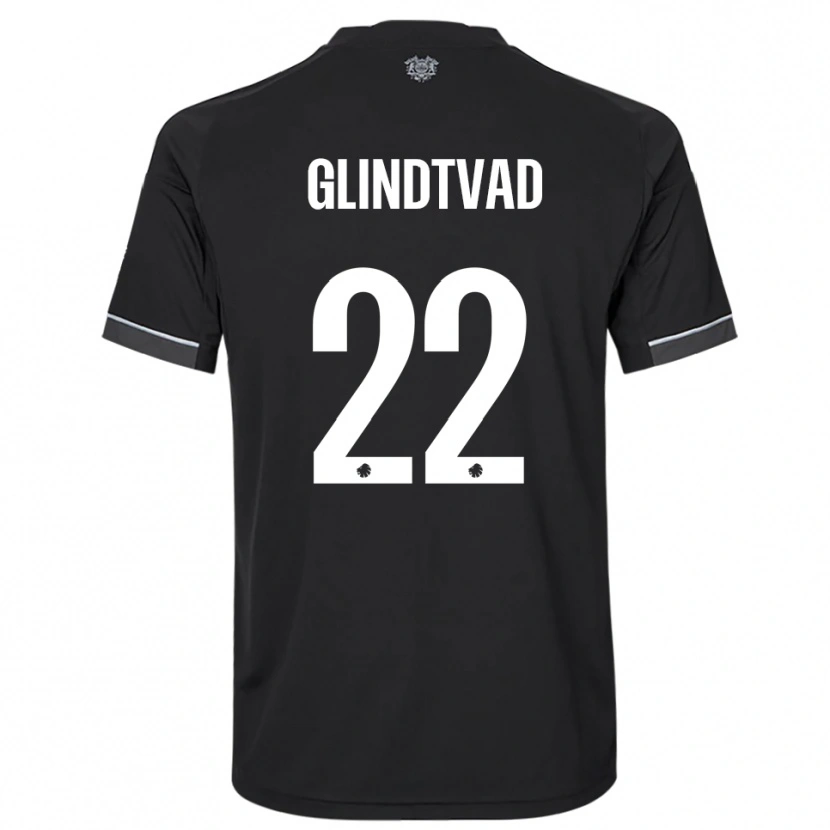 Danxen Criança Camisola William Glindtvad #22 Preto Branco Alternativa 2025/26 Camisa