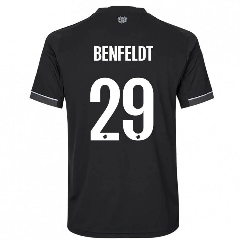 Danxen Criança Camisola Frederikke Benfeldt #29 Preto Branco Alternativa 2025/26 Camisa