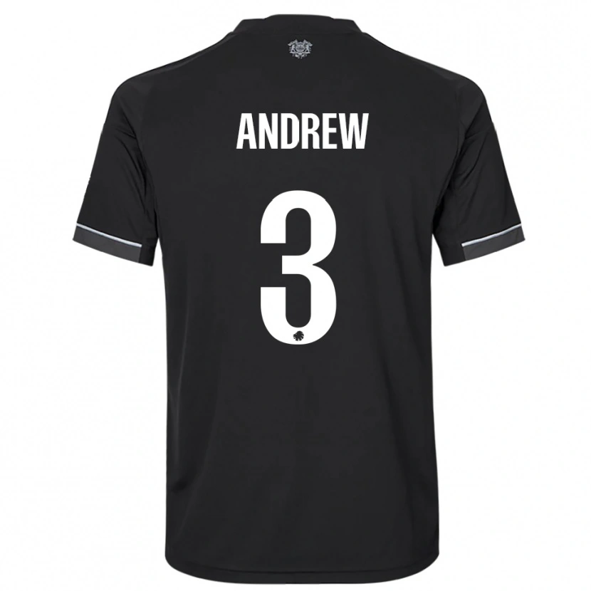 Danxen Criança Camisola Tristan Andrew #3 Preto Branco Alternativa 2025/26 Camisa