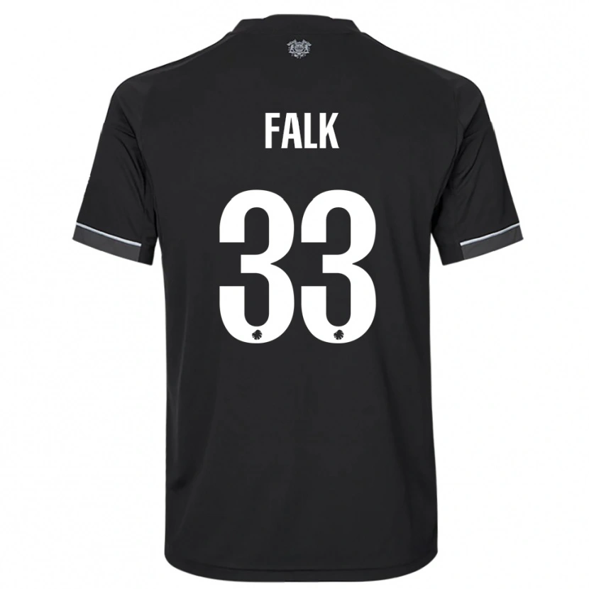 Danxen Criança Camisola Rasmus Falk #33 Preto Branco Alternativa 2025/26 Camisa