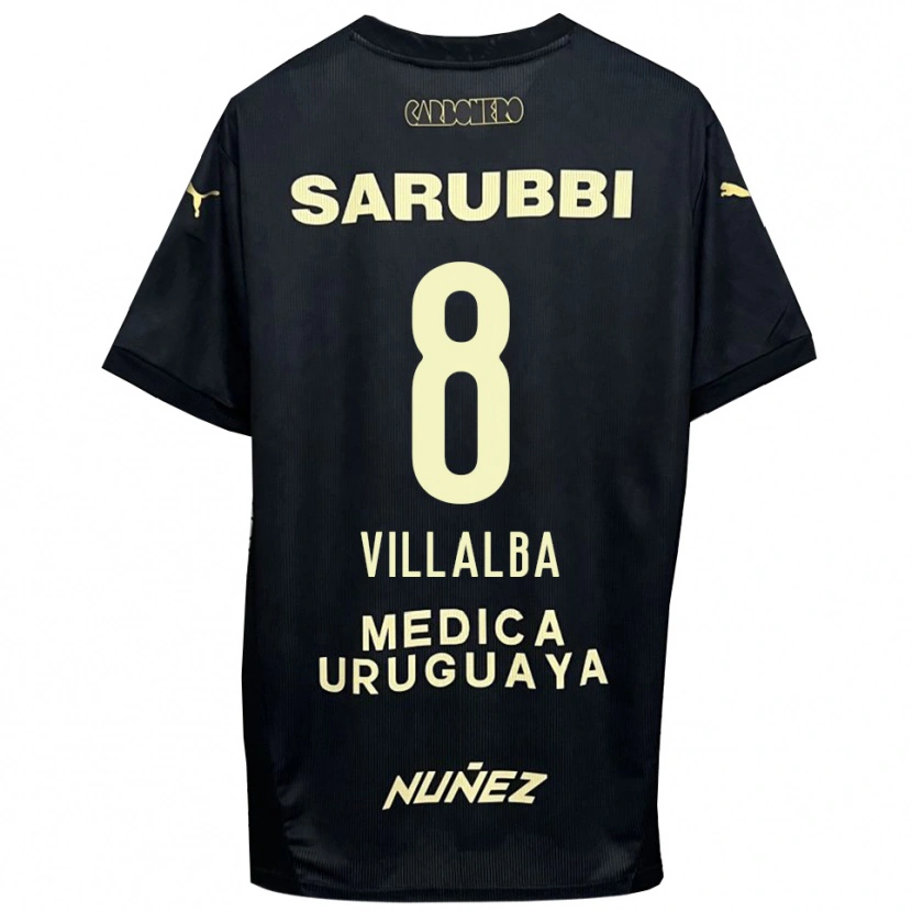Danxen Criança Camisola Héctor Villalba #8 Preto Dourado Alternativa 2025/26 Camisa