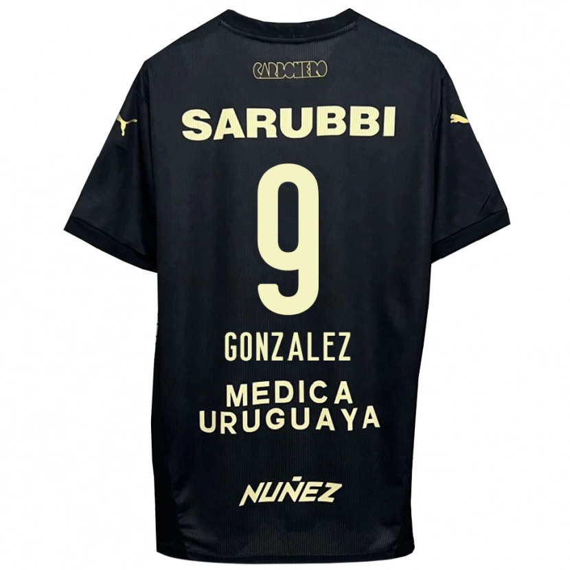 Danxen Criança Camisola Franco González #9 Preto Dourado Alternativa 2025/26 Camisa