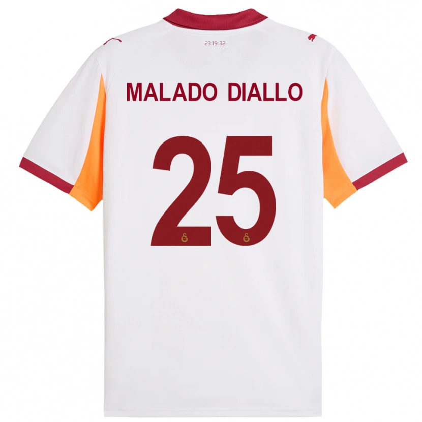 Danxen Criança Camisola Hapsatou Malado Diallo #25 Branco Vermelho Alternativa 2025/26 Camisa