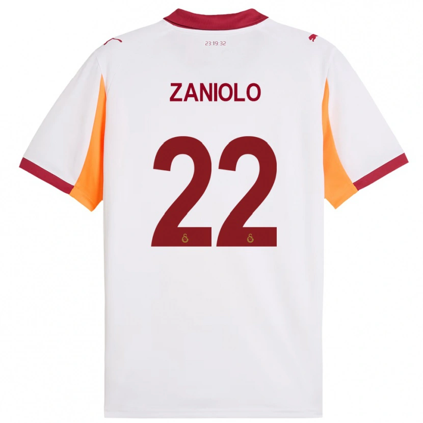 Danxen Criança Camisola Nicolò Zaniolo #22 Branco Vermelho Alternativa 2025/26 Camisa
