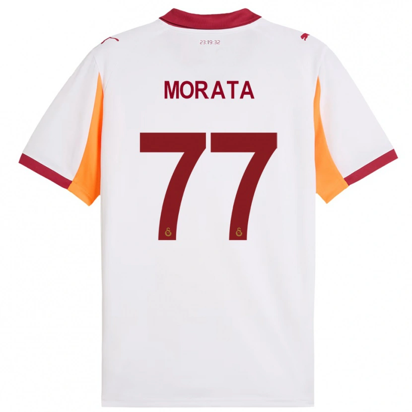 Danxen Criança Camisola Álvaro Morata #77 Branco Vermelho Alternativa 2025/26 Camisa