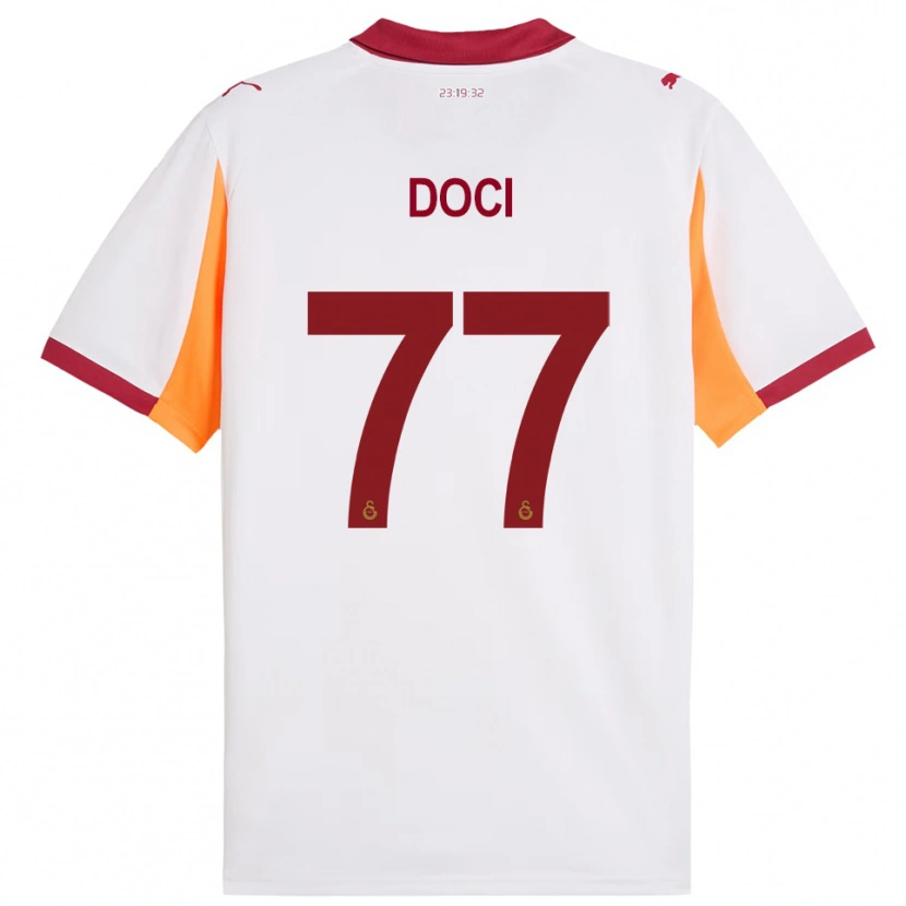 Danxen Criança Camisola Megi Doci #77 Branco Vermelho Alternativa 2025/26 Camisa