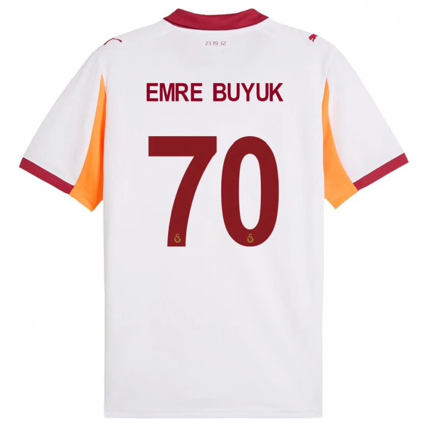 Danxen Criança Camisola Enes Emre Büyük #70 Branco Vermelho Alternativa 2025/26 Camisa
