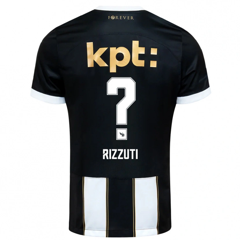 Danxen Criança Camisola Gabriele Rizzuti #0 Preto Branco Alternativa 2025/26 Camisa