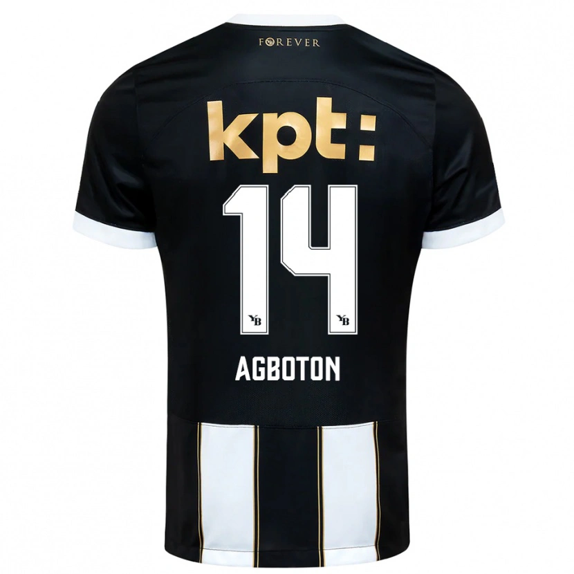 Danxen Criança Camisola Marc-Alexis Agboton #14 Preto Branco Alternativa 2025/26 Camisa