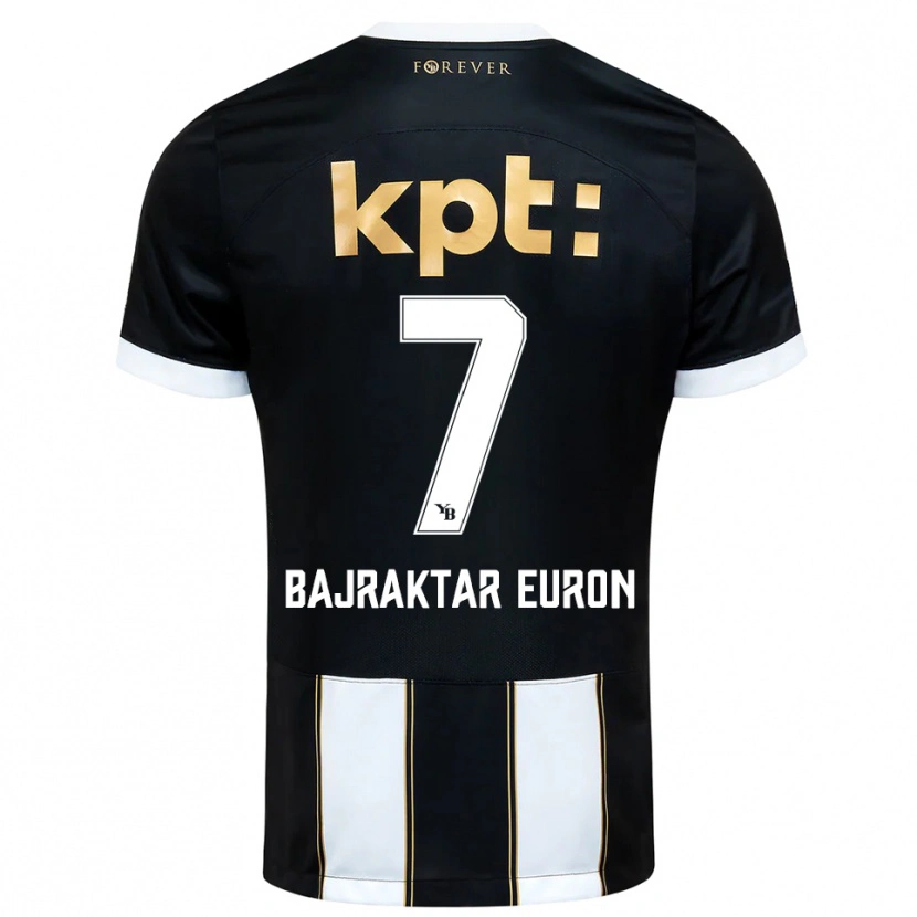 Danxen Criança Camisola Euron Bajraktar #7 Preto Branco Alternativa 2025/26 Camisa