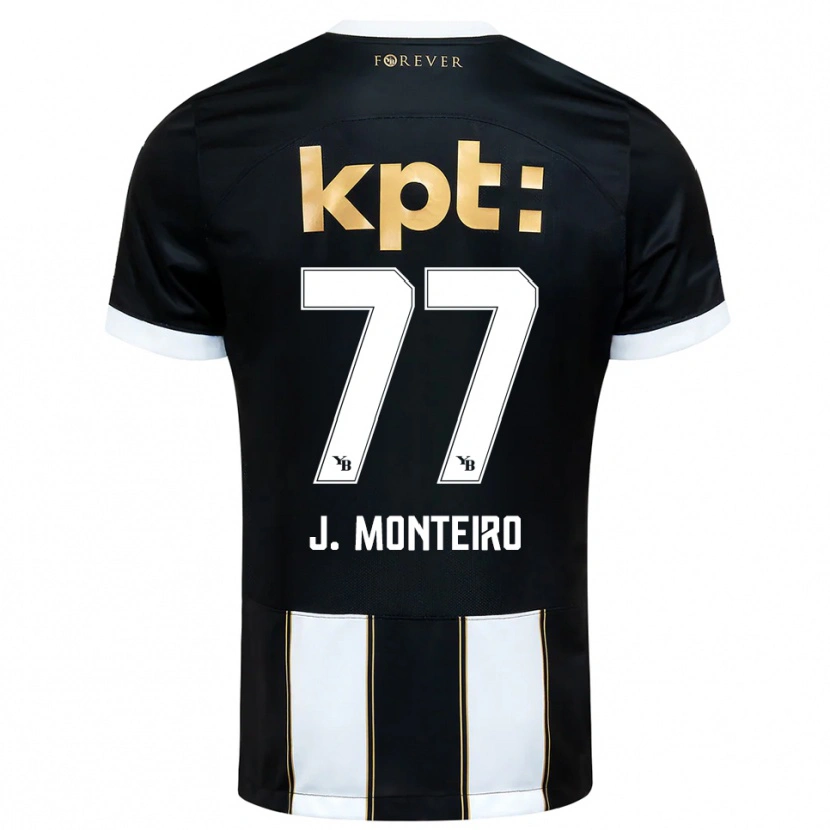Danxen Criança Camisola Joël Monteiro #77 Preto Branco Alternativa 2025/26 Camisa