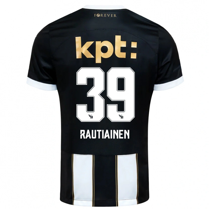 Danxen Criança Camisola Iina Rautiainen #39 Preto Branco Alternativa 2025/26 Camisa