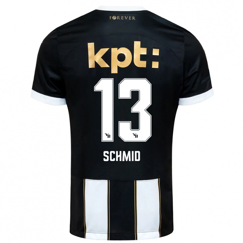 Danxen Criança Camisola Benjamin Schmid #13 Preto Branco Alternativa 2025/26 Camisa