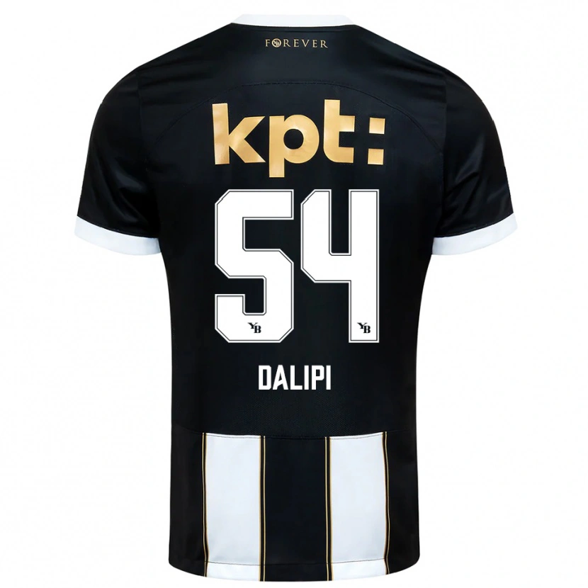 Danxen Criança Camisola Lutfi Dalipi #54 Preto Branco Alternativa 2025/26 Camisa