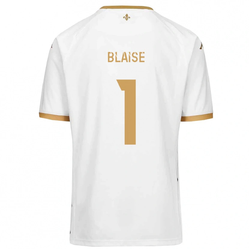 Danxen Criança Camisola Enzo Blaise #1 Branco Dourado Alternativa 2025/26 Camisa