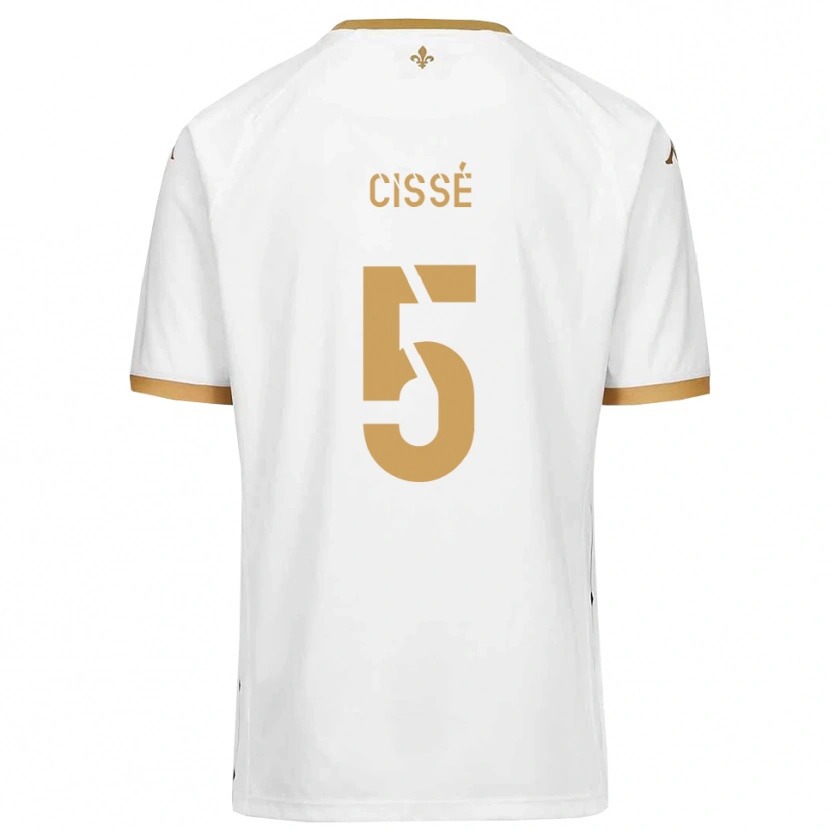 Danxen Criança Camisola Bilal Cissé #5 Branco Dourado Alternativa 2025/26 Camisa