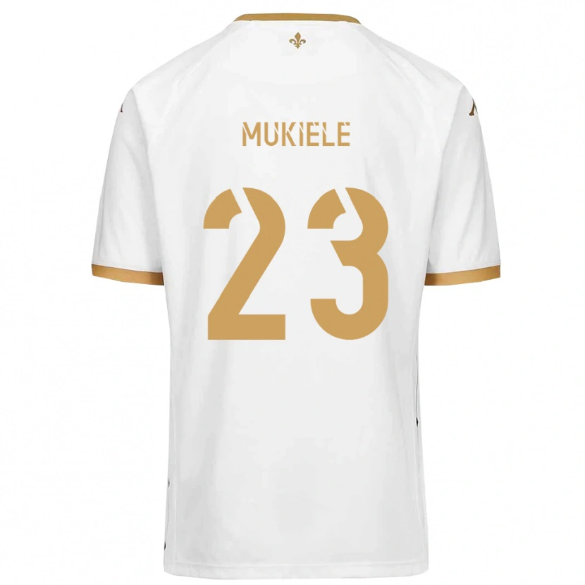 Danxen Criança Camisola Norvin Mukiele #23 Branco Dourado Alternativa 2025/26 Camisa