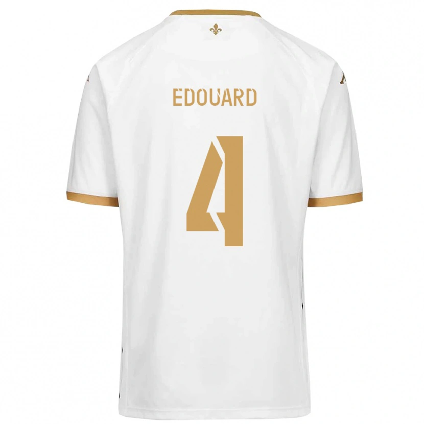 Danxen Criança Camisola Paul Edouard #4 Branco Dourado Alternativa 2025/26 Camisa